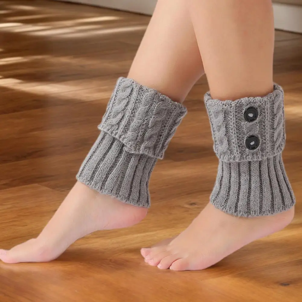 Acrylic Wool Socks Elastic Twisted Texture Leg Warmers For Winter Sports Outing Jk Cosplay Performance Knitted For Wear