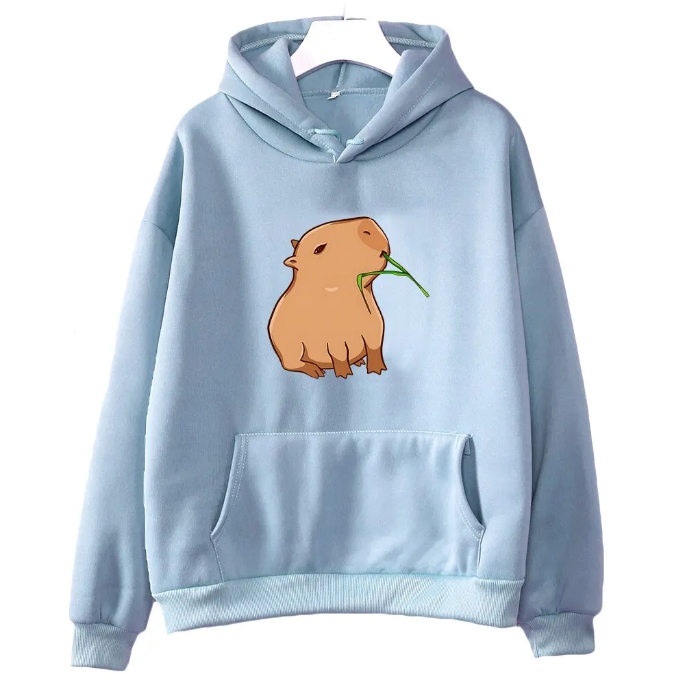 Sweats à capuche unisexes Capybara Print Cartoon Top, Sweats à capuche drôles, Kawaii, Harajuku Graphic Pullover, Sweats à capuche pour adolescents,