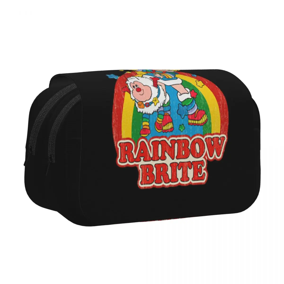 

Винтажный пенал Rainbow Brite с ярким дизайном, жесткий кожаный футляр для ручек и карандашей, большая вместительная коробка для хранения