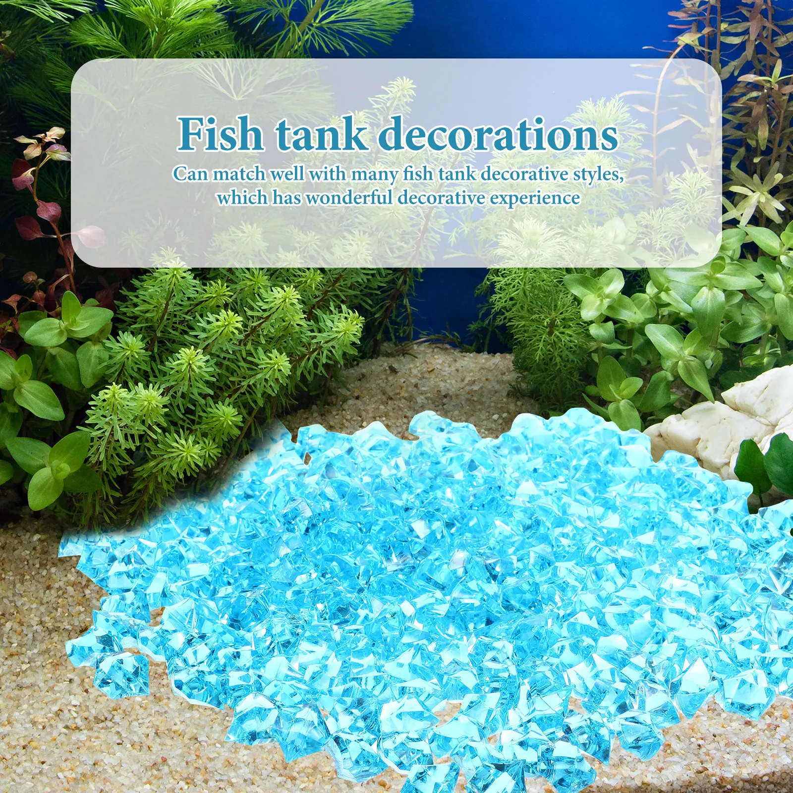 

Acrylic Crystal Stone Aquarium Rocks Blue Fish Tank Gravel Decorative Stones Terrarium L scaping Storage
