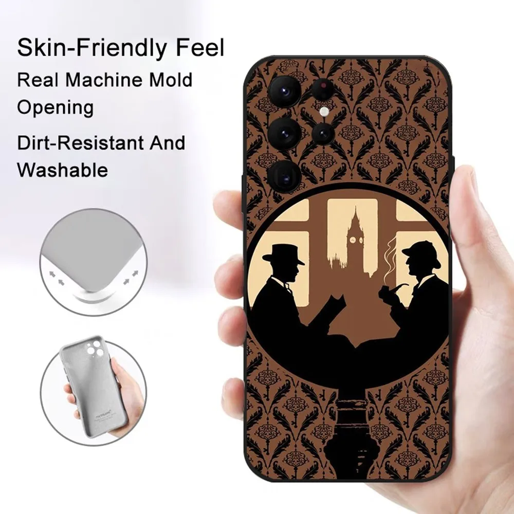 221B TV S-Sherlock H-Holmes Phone Case Samsung S series s20 s21 s22 s23 s24 FE Plus Ultra TPU Soft to Skin-friendly case