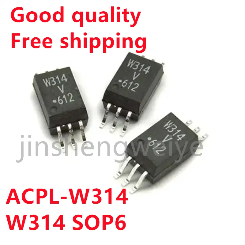 (1~50PCS) Free Shipping ACPL-W314-500E ACPL-W314 Optocoupler W314 SMT SOP6 Photocoupler Chip IC Good Quality In Stock