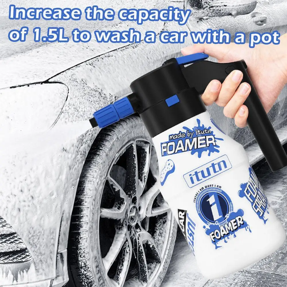 Electric Foam Sprayer 1.5L Foam Generator For Car Wash 2600mAh Lithium Battery Foam Lance 1h Endurance Car Wash Towel Foam Wash