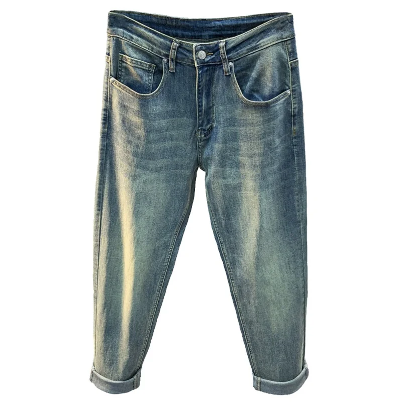 Spring and Summer Men's Jeans 2024 New Trendy Loose Harem Pants Casual Versatile Washed Wear-Resistant Pants