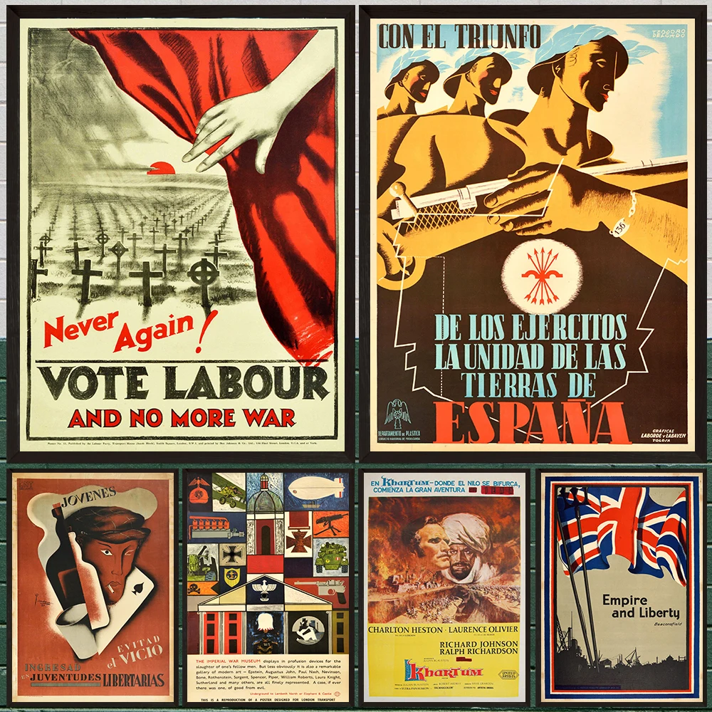 

Vintage Historical & War Propaganda Poster Canvas Painting, Retro Movie & Political Wall Art,Classic Antique Poster Print Decor