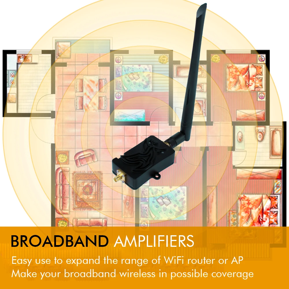 4W WIFI signál posilovací 2.4ghz 802.11 Bluetooth signál extender WIFI převáděč širokopásmové zesilovače pro bezdrátový frézku karta WIFI