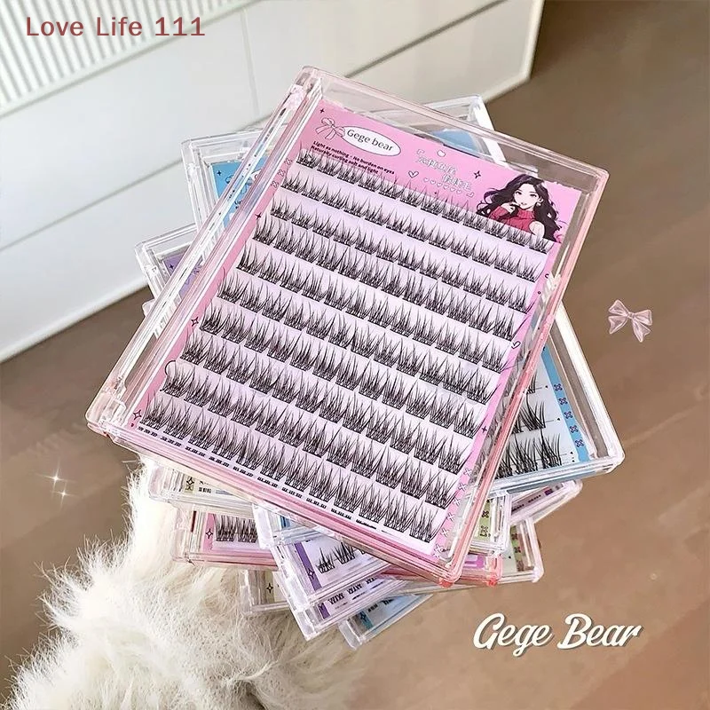 New Gege Bear No-Glue False Eyelashes - Easy 3-Step Application, Natural Look, Perfect For Beginners With Sunflower Desig