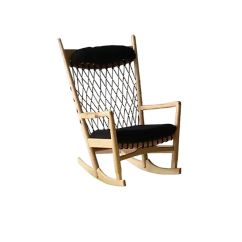 Nordic solid wood rocking chair household living room balcony leisure chair siesta comfortable rocking chair recliner