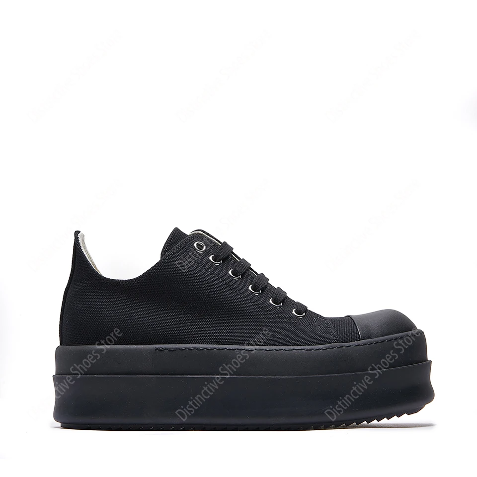 

Outdoor Luxury Quality RO Black Canvas Low Top Men Shoes Lace Up Thick Sole Women Sneakers Designer Double Bumpers Boots Trainer