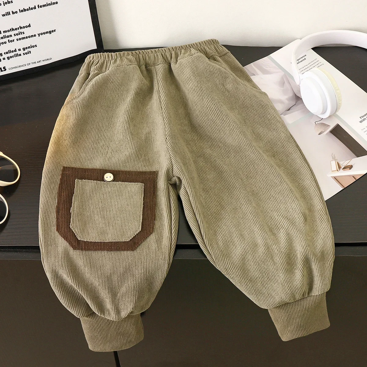 Jungen Mädchen Kinderhosen Herbst Winter Eng anliegende Hosen Einfarbige Freizeithosen Jungen Mädchen Jogger Eng anliegende Hosen für ältere Kinder – Detail 11
