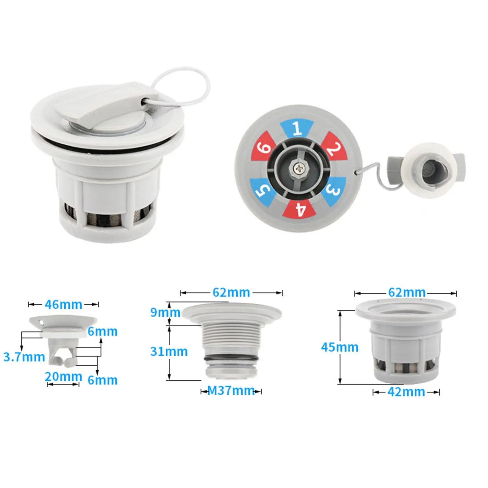 قارب قابل للنفخ غطاء صمام الهواء ارتفاع ضغط PP سيليكون منع تسرب ختم مزدوج لطوف أنبوب قارب الكاياك #6