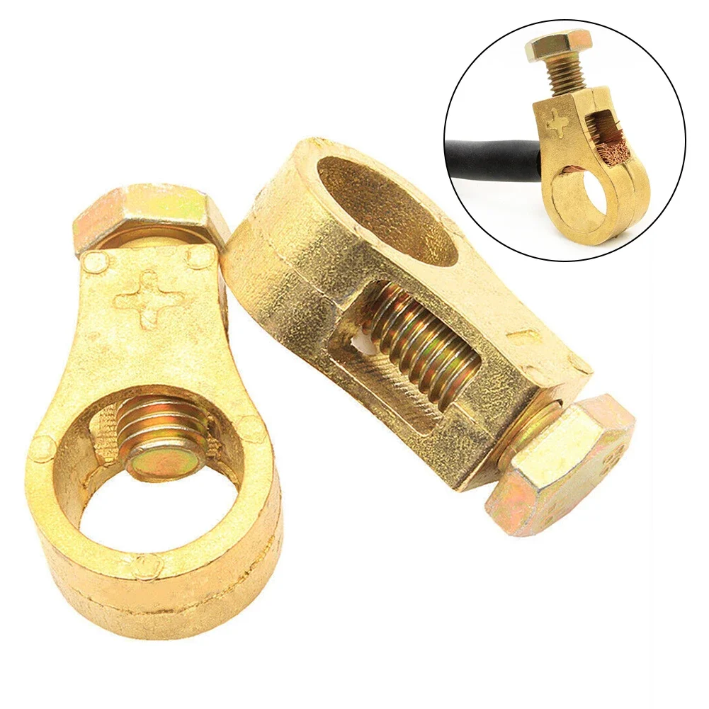 2PCS Battery Connection Pile Head Pure Copper Battery Clip Battery Connection Screw Diameter 10mm Inner Diameter 16-18mm