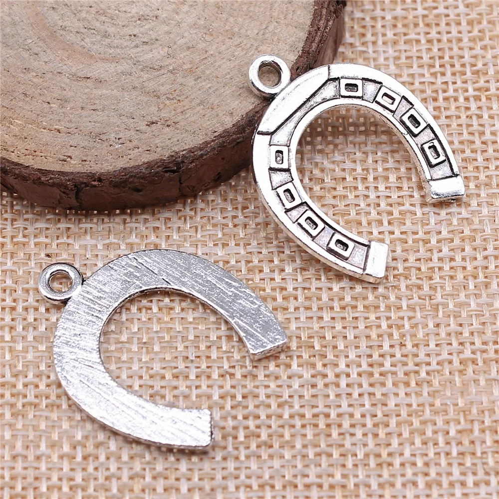 

Wholesale 100pcs/bag 30x24mm Horseshoe Charms Wholesale Antique Silver Color Pendant Charms Wholesale Jewelry Accessories