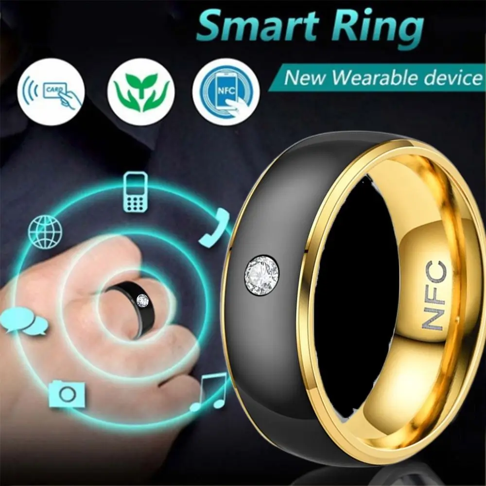 Multifunctional NFC Smart Ring Stainless Steel Magic Wear NFC Finger Ring Waterproof Wearable Connect for Android Phone Men