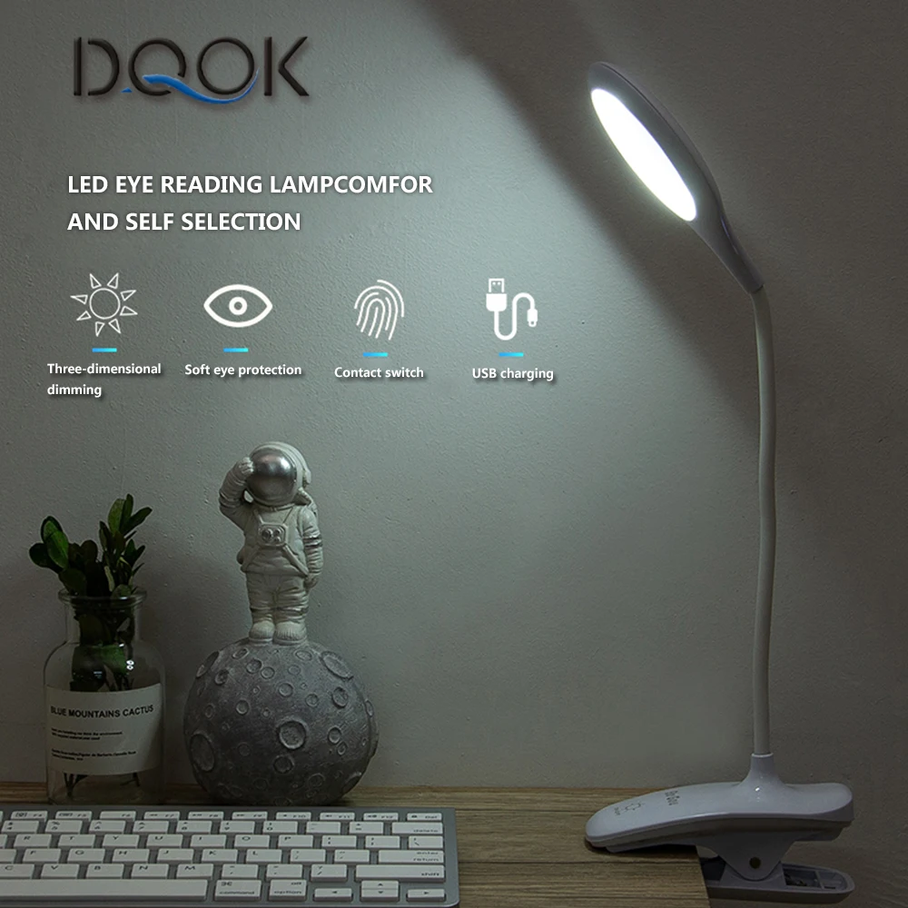 Led Desk Lamp Stepless Dimmable Touch Foldable Table Lamp Bedside Reading Eye Protection Night Light