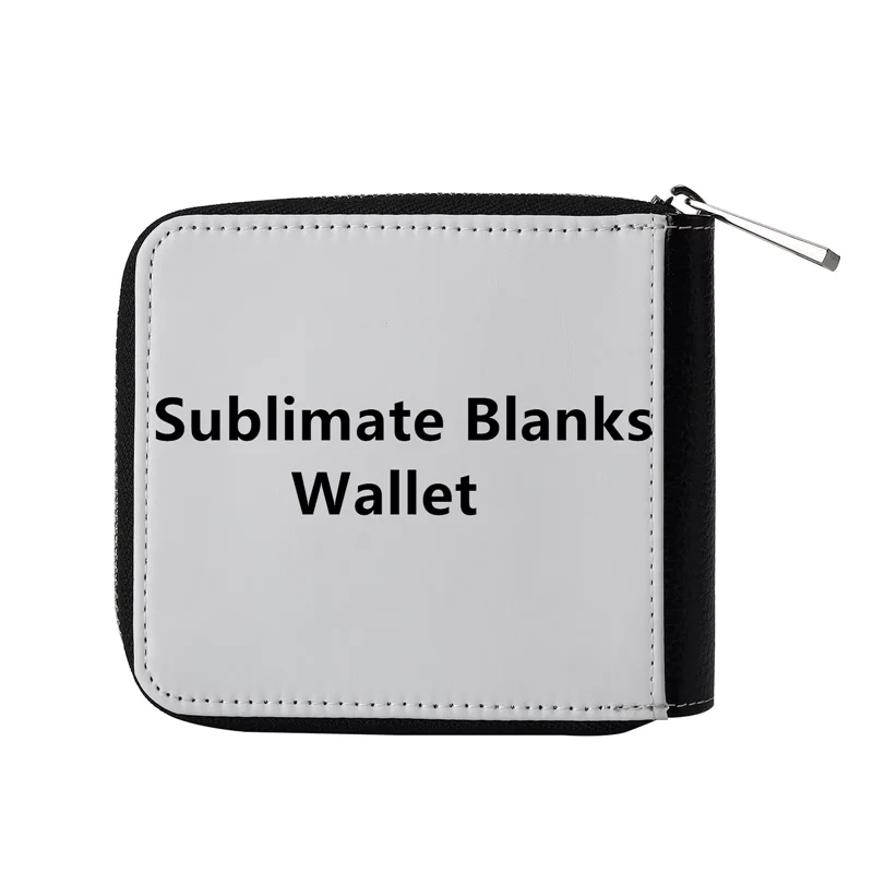 Sublimate One Side or Two Sides Blank Pu Leather Men Wallet Purse Bi-Fold with Coin Multi Card Bags Gift for Custom Print Logo