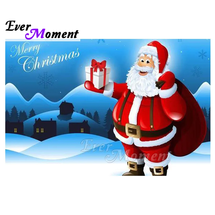 Ever Moment Diamond Painting Merry Christmas Gift Snow Artwork Picture Rhinestone Full Square Drill Diamond Embroidery ASF1967