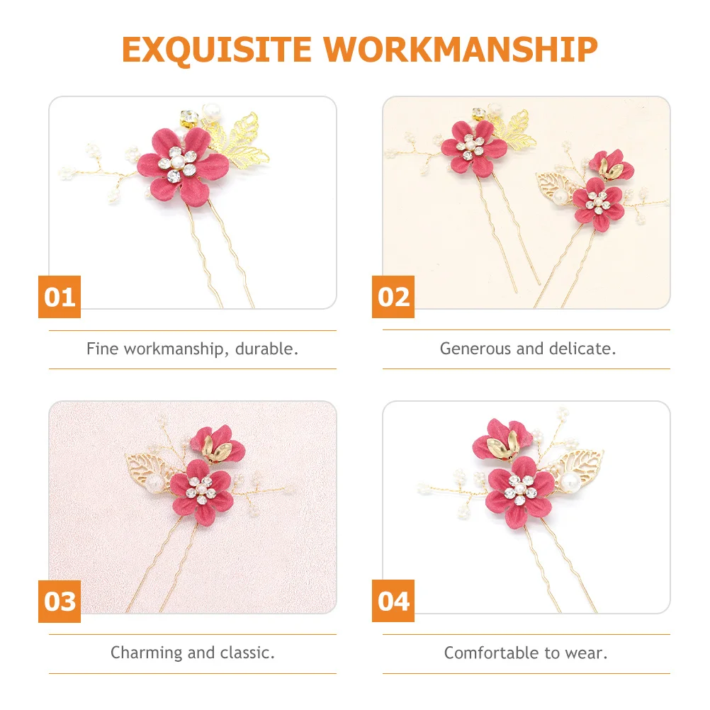 

2Pcs Wedding Hair Clips for Bride Delicate Leaf Hairpin Fashionable Hair Decorations for Bridal Shower Tea Party Events