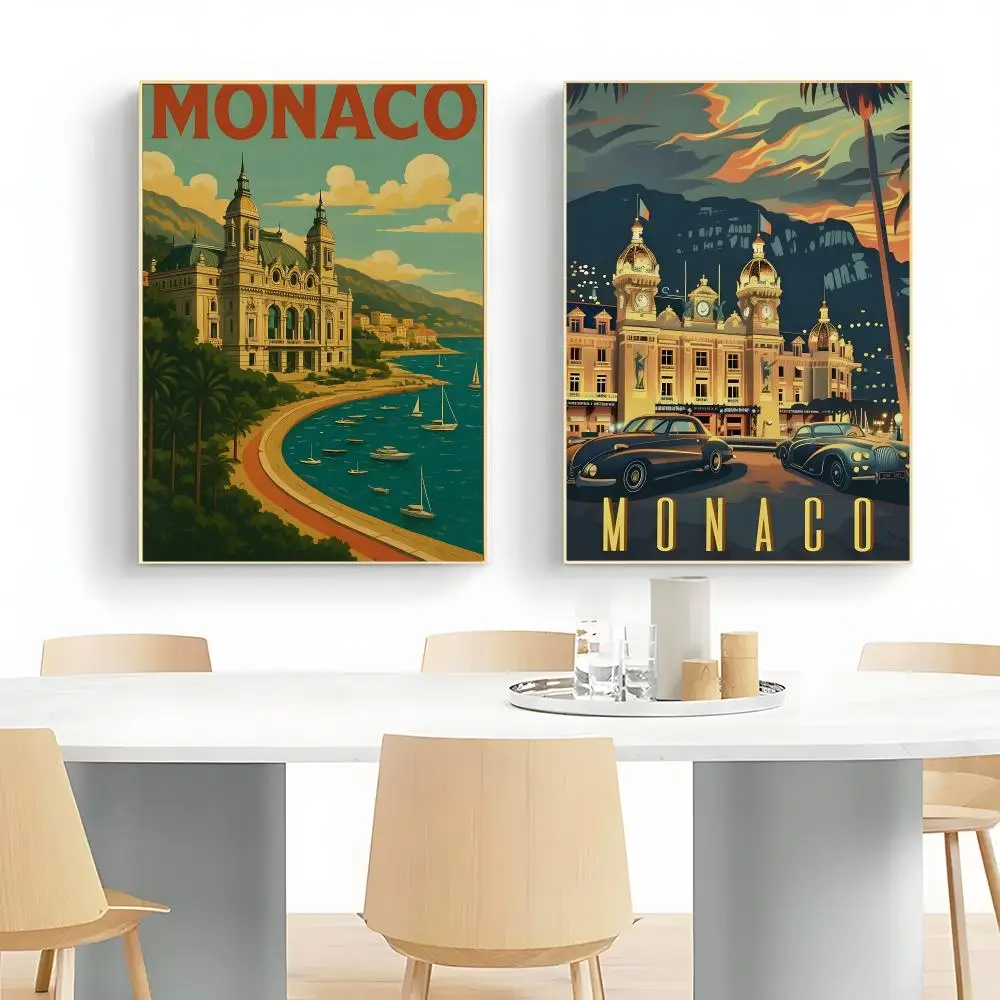 glamorous location M-Monaco Poster Wall Art Print Decorative Mural Home Decor Gift Unframed