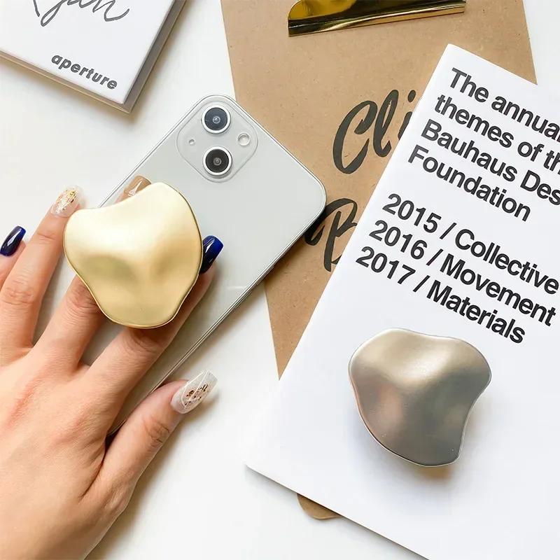 

Luxury Metal Plating Electroplated Gold Folding Mobile Phone Stand Holder Smartphone Griptok Phone Socket Desk Lazy Bracket