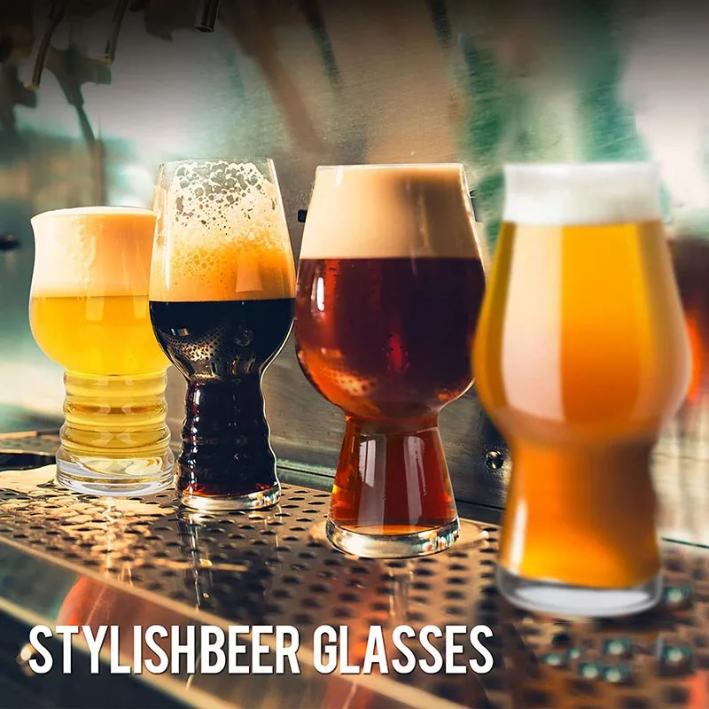 1PCS Pilsner Beer Glasses,Craft Beer Bar Glasses,Lead-free Drinking Glasses,Ideal Gifts for Lager,Ale or Craft Beer Lovers