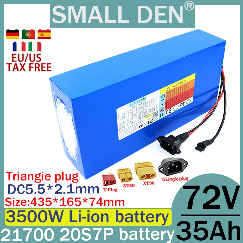 New 72V 35Ah 21700 Lithium Battery Pack 20S7P 84V Bicycle Scooter Motorcycle Built in BMS 3500W High Power Rechargeable Battery