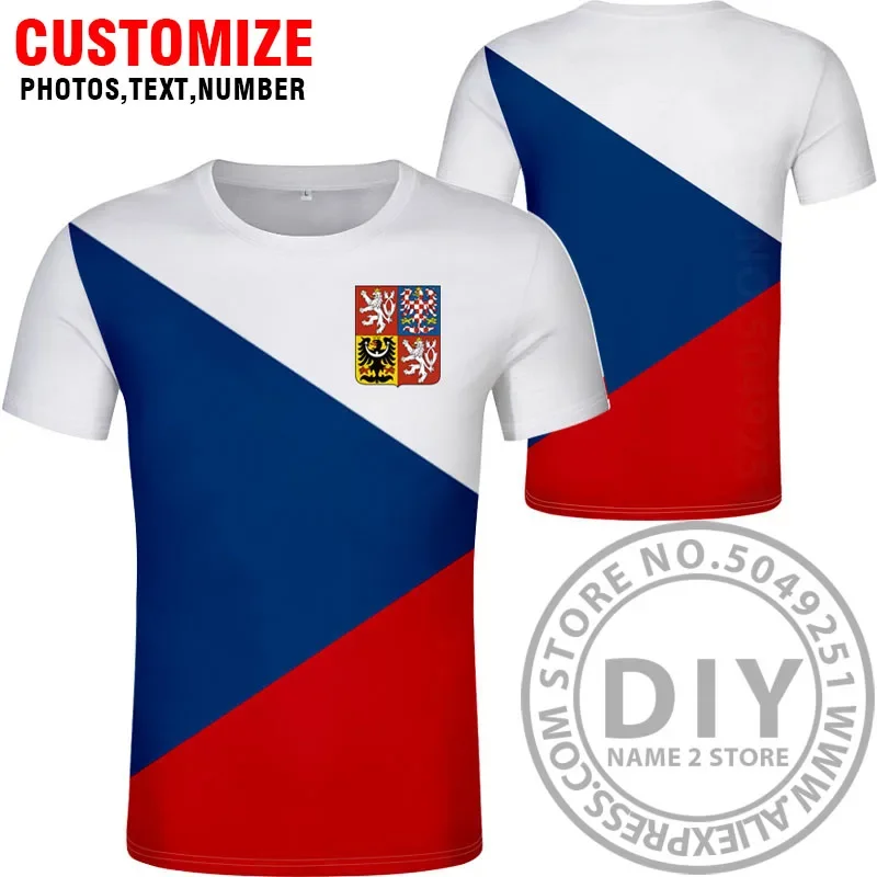 CZECH REPUBLIC T Shirt Diy Free Custom Name Number Cze t-shirt Nation Flag Czechia Country Cz College Print Photo Black Clothing