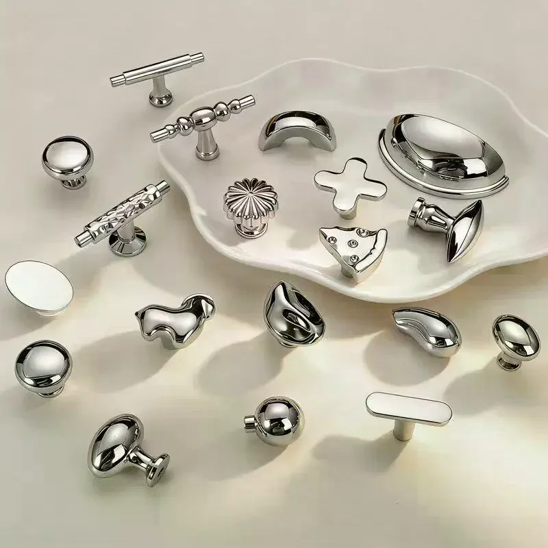Titanium Silver Cabinet Knobs And Handles Dresser Drawer Cupboard: Wardrobe Pulls Kitchen Furniture
