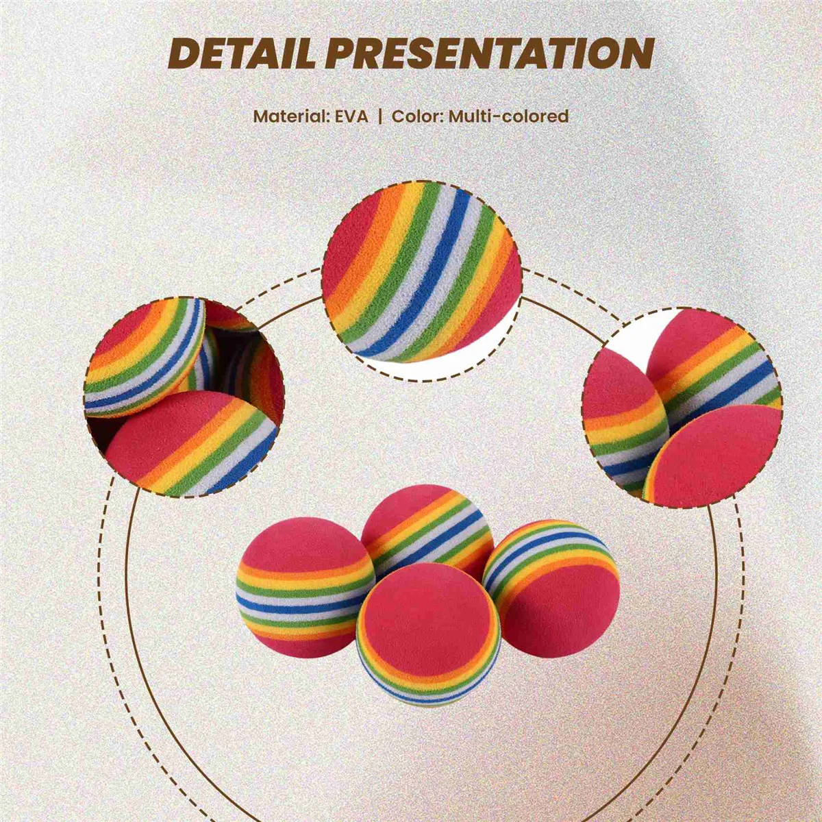 

ABXY 50 шт., тренировочные пособия для гольфа, тренировочные губчатые пенопластовые радужные шарики для тренировок в помещении