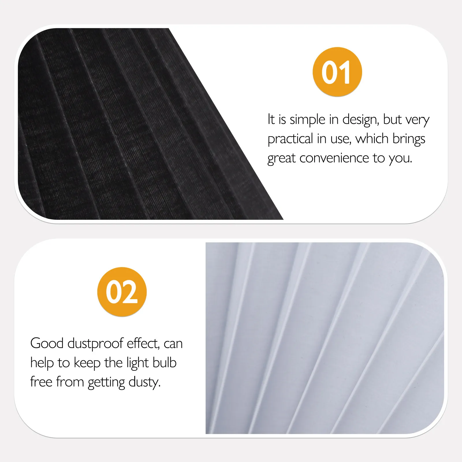 

Black Fabric Lamp Shade Pleated Design Iron Material Bedroom Table Lamp Shade Decoration Modern Home Study Use