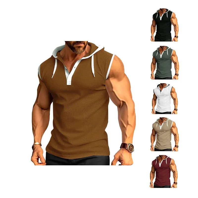 Men's Lightweight Slim Fit Sleeveless Tank Top Beige Solid Color Casual Black Vest Breathable Moisture Wicking Grey T-Shirt