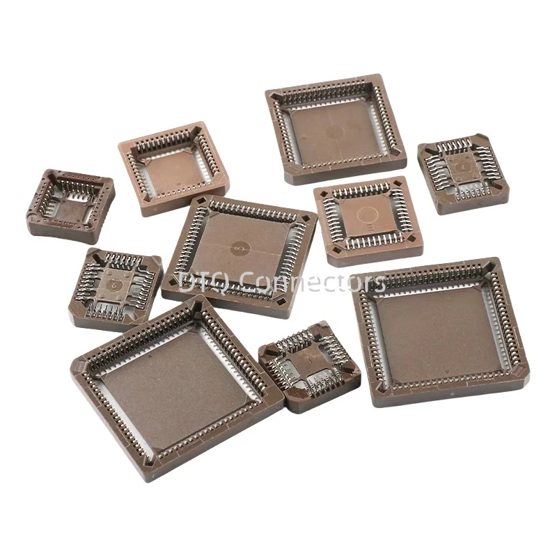 5pcs Plcc Socket Plcc20 Plcc28 Plcc32 Plcc44 Plcc52 Plcc68 Plcc84 Smd Dip Plcc Socket Adapter In Stock 20 28 32 44 68 84 Pin