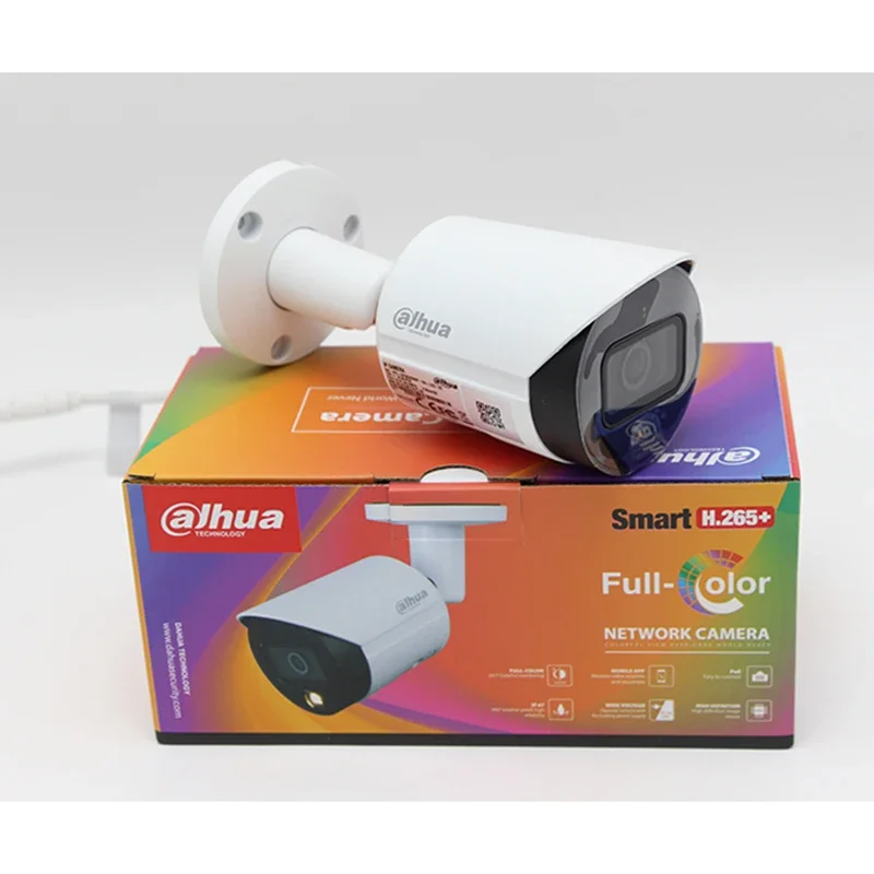 Kamera Jaringan Bullet Fokus Tetap Original IPC-HFW2441S-S 4MP IR dengan LED IR Terintegrasi dan Maks. Jarak Penerangan 30 M