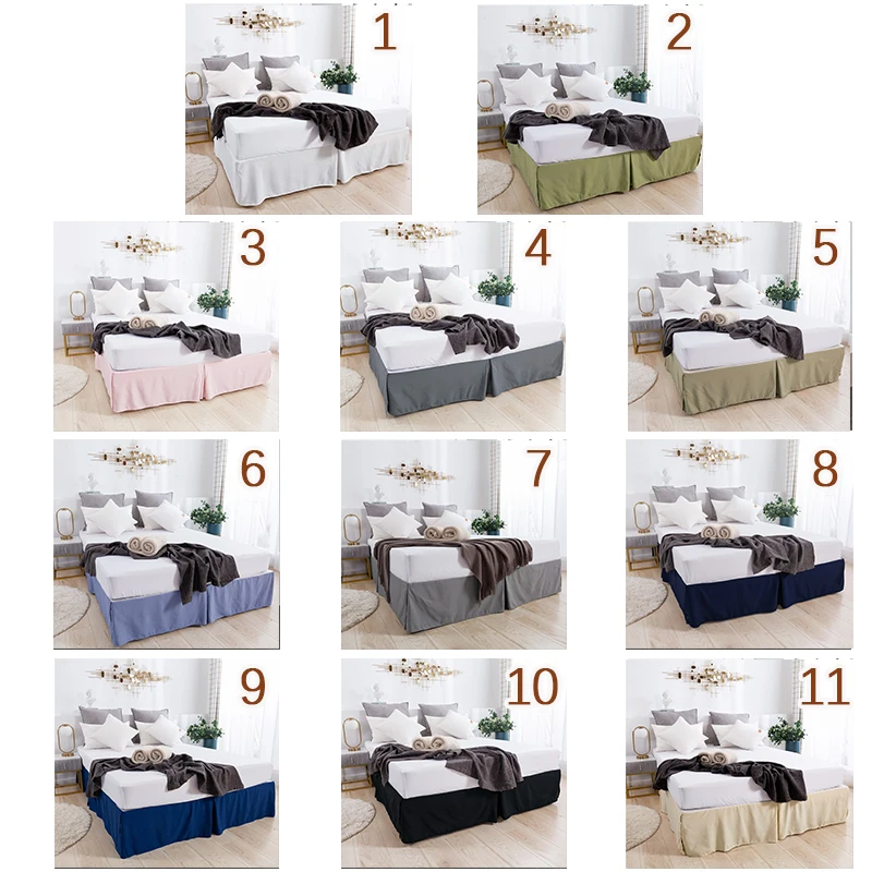 Solid Brushed Bed Skirt Standard Size for Twin Full Queen King Bedroom Beds Cover Non-slip Mattress Cover Bedsheet/ Bedspread