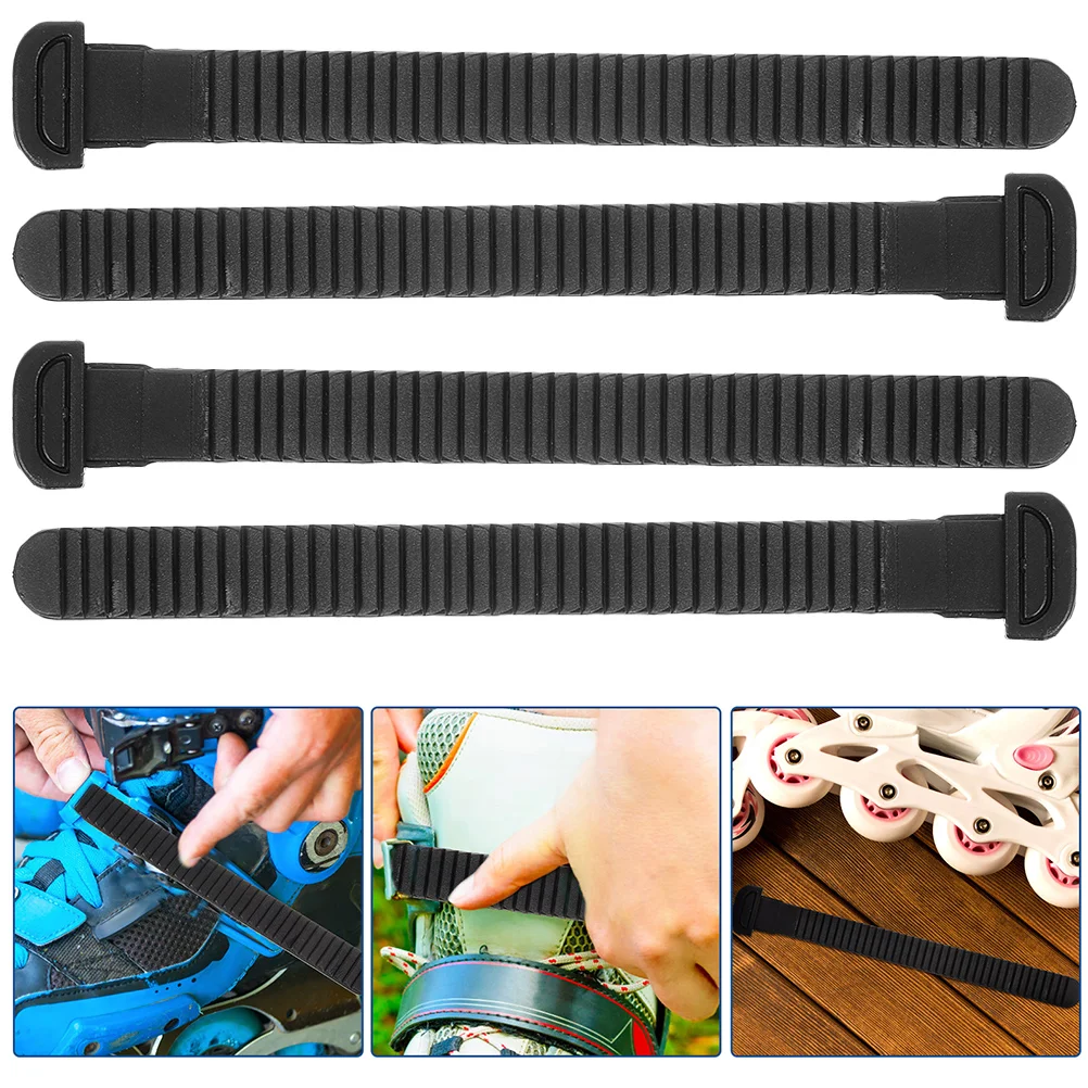 4 Pcs Speed skating Straps Ice Skates Accessories Roller Supplies Shoelace Professional Buckle Shoes Fixing Pvc Buckles