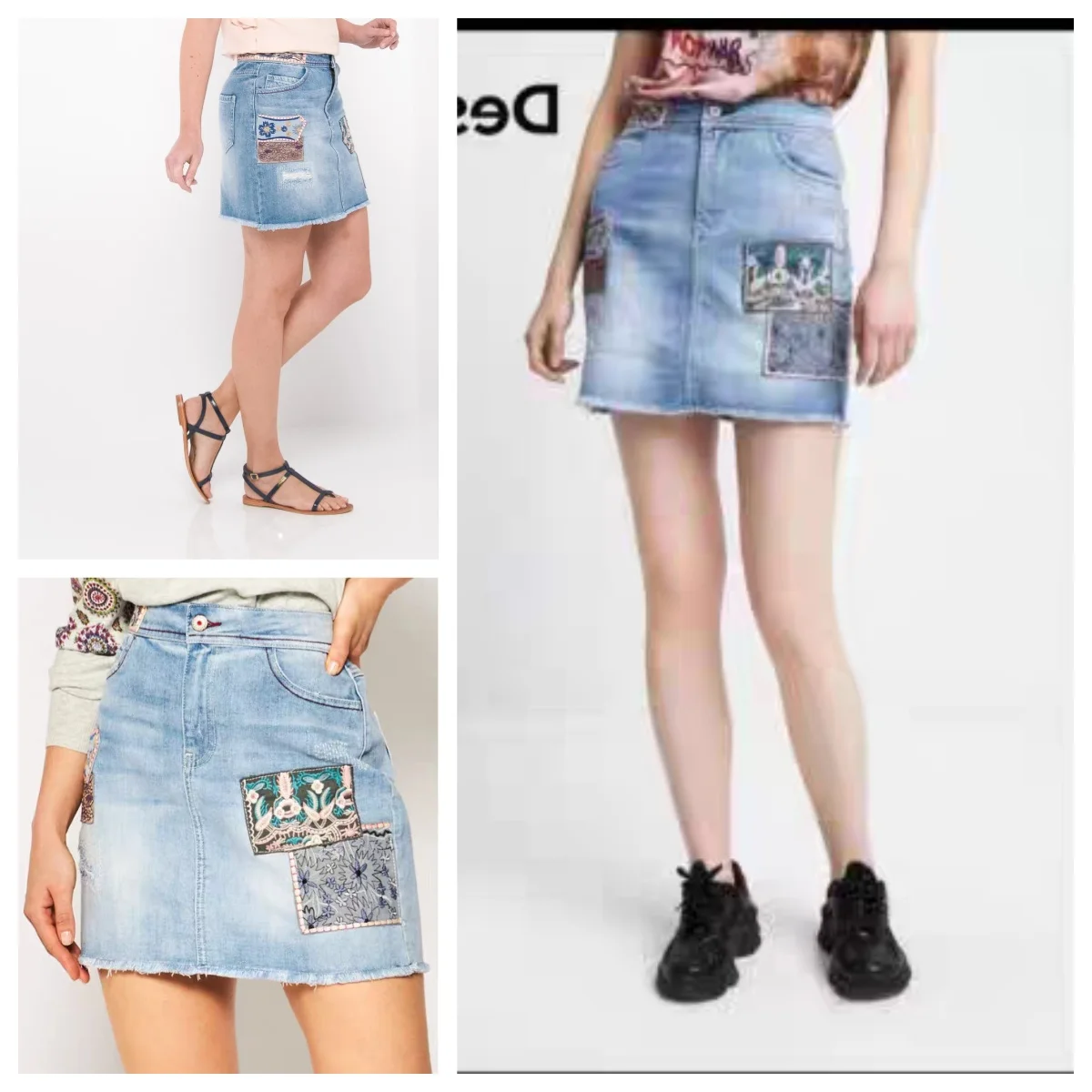 Spanish Foreign Trade new summer women's short skirt shorts printed embroidery women's shorts