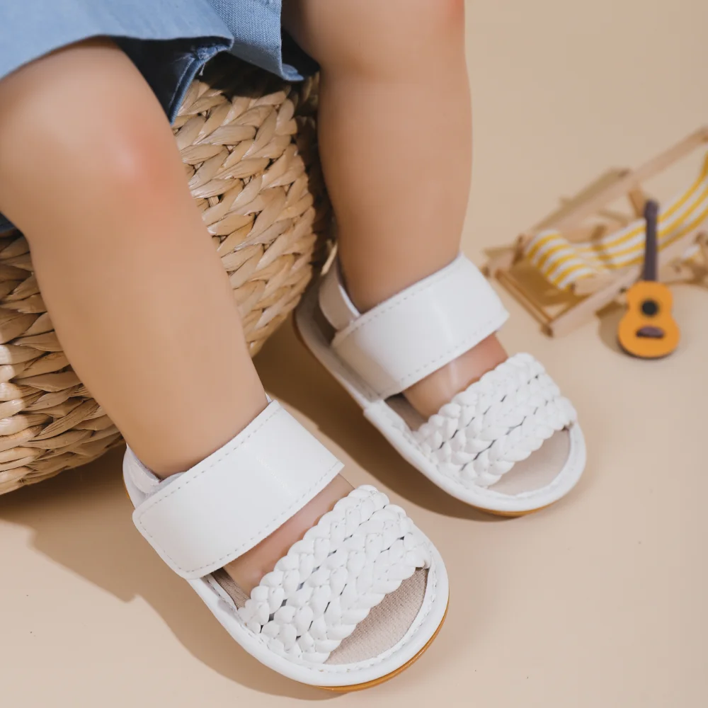 Сандалии Детские с мягкой подошвой, плетеные Нескользящие, летние, модные, Нескользящие, для начинающих ходить детей