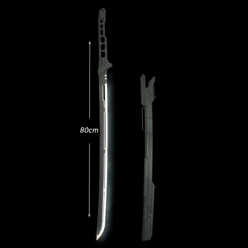 80 cm/31,4 pollici Cyberpunk Energia Termica Capelli Luce Spada Modello Funzionale Vento Katana Coltello Con una Guaina coltello Puntelli Cosplay Regalo