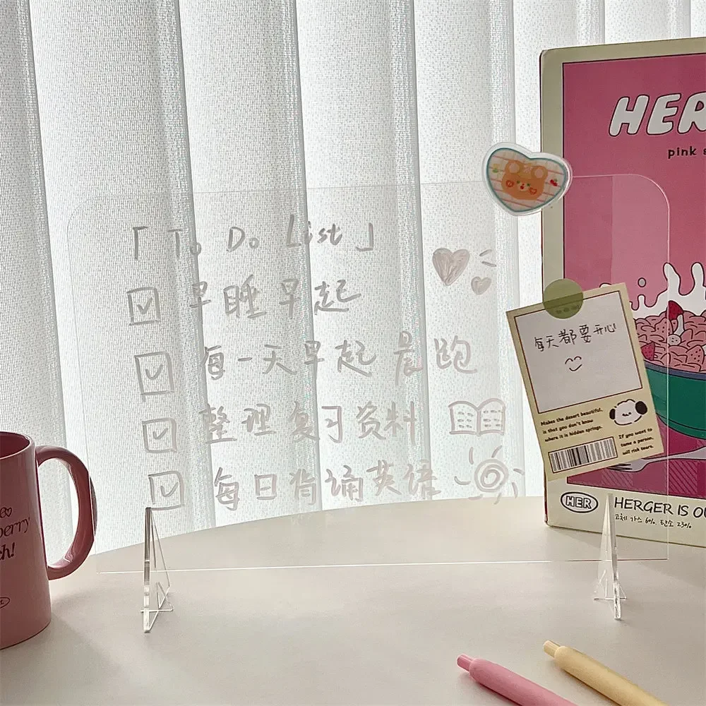 Simple and Transparent Acrylic Noteboard Student Message Board Creative Memo Portable Mini Writing Board
