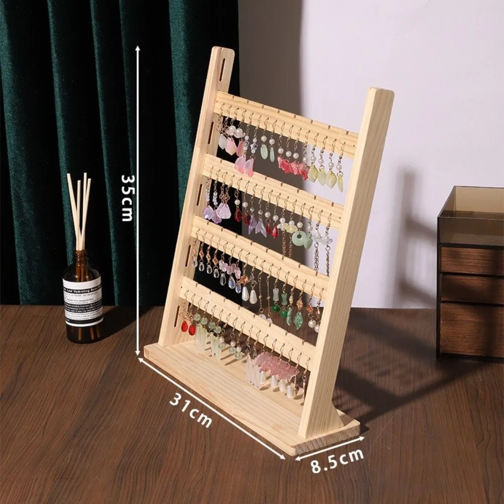 Durable Wooden Earring Organizer Detachable Jewelry Storage Earring Holder Organizer Aesthetic 4-layer Holder for Boutique