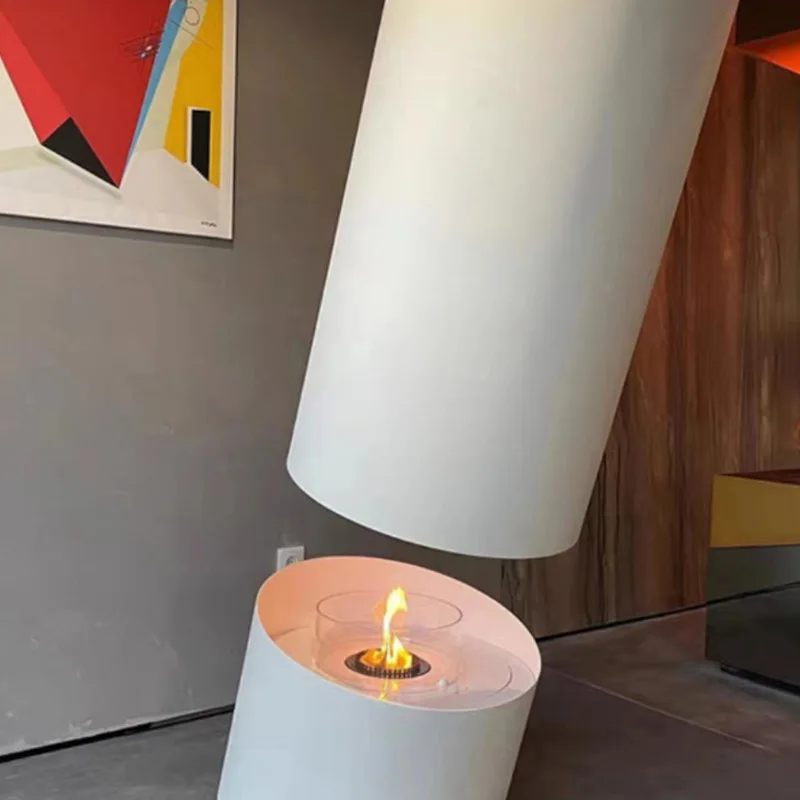 Hanging Cylinder Fireplace Hanging Atomizing Fireplace Villa Home Decoration Simulation Flame Alcohol Modern Fireplace