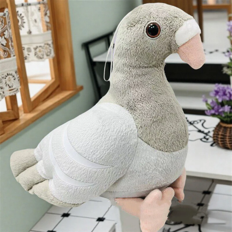 ตุ๊กตาพิราบสีเทาจำลอง น่ารัก นุ่ม ตุ๊กตาสัตว์นุ่ม ตุ๊กตาพิราบ ตุ๊กตาปลอบใจ ของขวัญวันเกิด วันฮาโลวีน สำหรับเด็ก