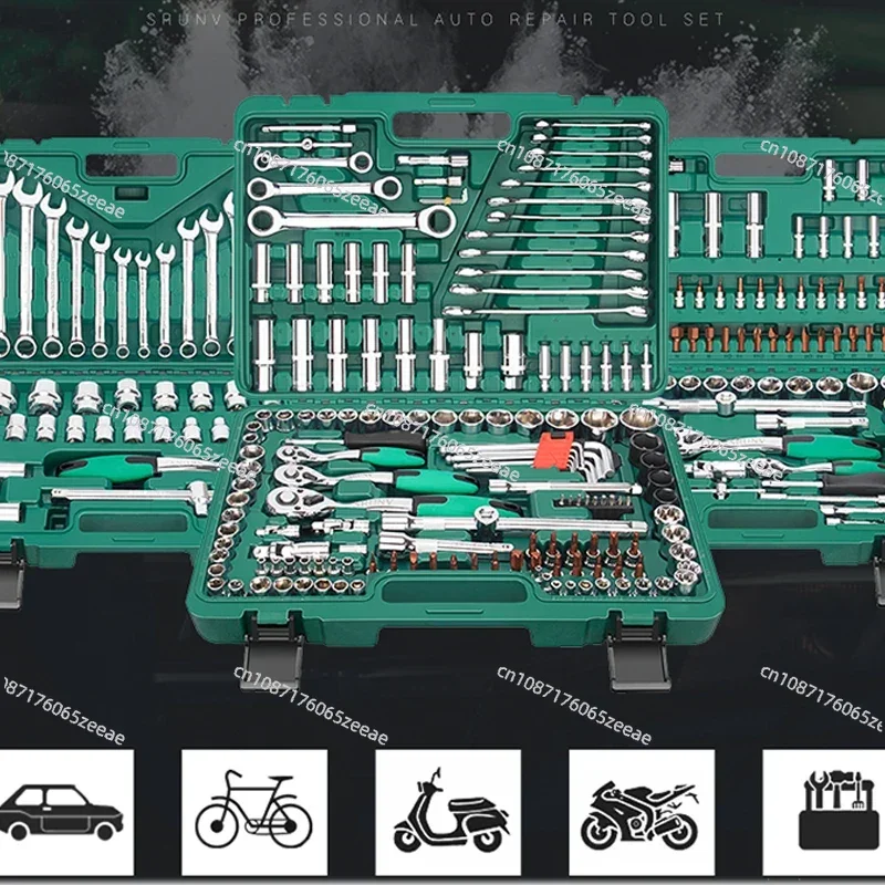 Auto Repair Tool Socket Wrench Ratchet Repair Car Set Combination Large, Medium and Small Repair Car Multi-function Tool Box