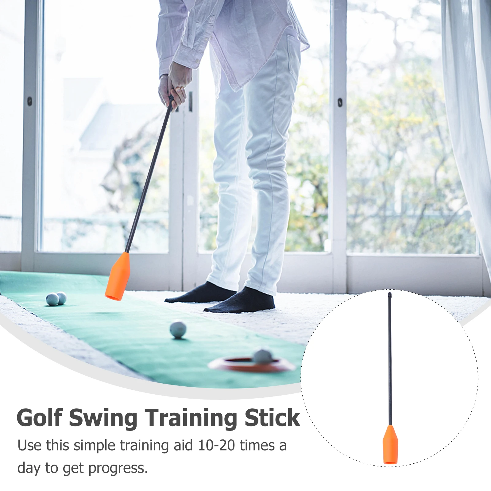 

Swing Training Aid For Golf Swing Practice Stick Lightweight Portable Warm-Up Rod For Beginners Muscle Strength Training Tool