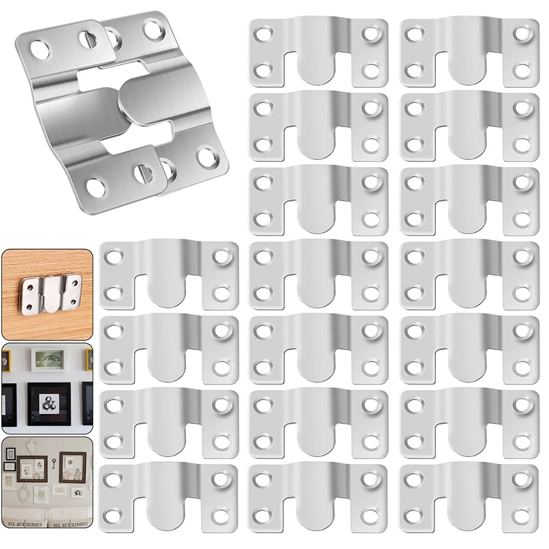 2/20 szt. Blokada wisząca klamra ze stali nierdzewnej blokujący wieszak na meble złącze ramka na zdjęcia na ścianę wyświetlania zdjęć hak