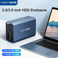 Acasis 48 TB 2.5/3.5 Inch Dual Bay External Hard Drive Enclosure Array Cabinet SATA Hard Disk Array With RAID Function HDD Case