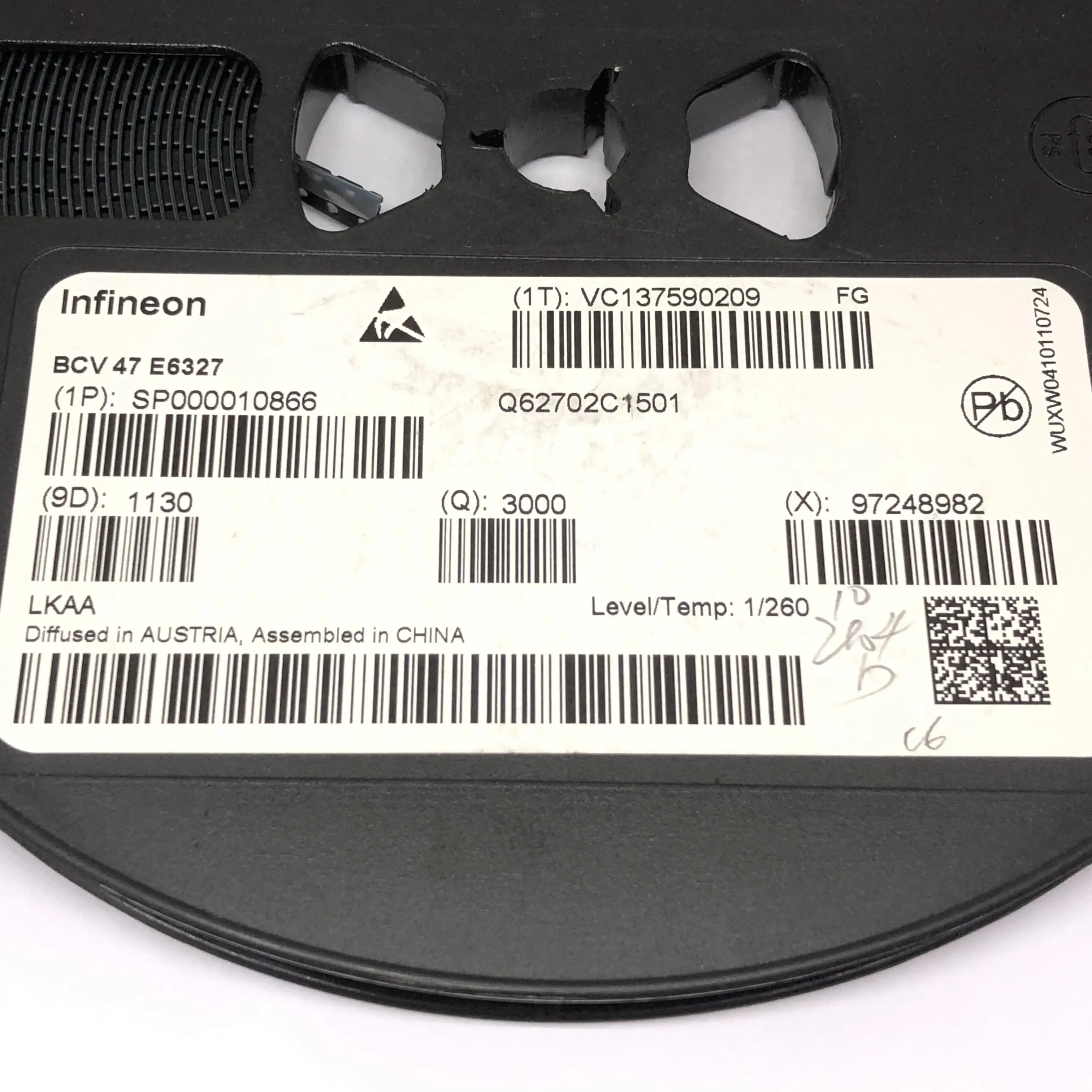 100 Buah/Lot BCV47E6327 BCV47E6327HTSA1 BCV47 PENANDAAN: FGs RANS NPN DARL 60V 0,5A PG-SOT23