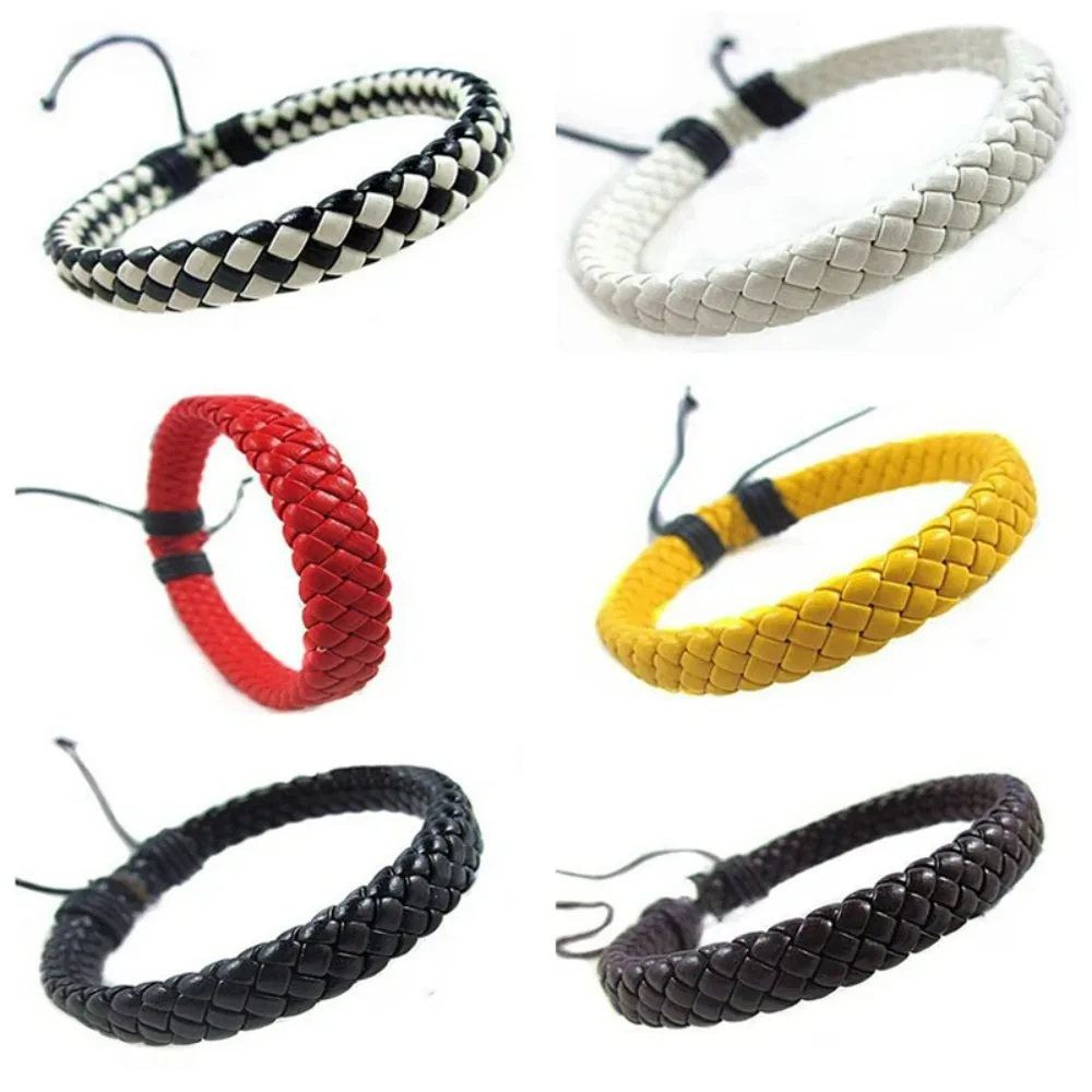 SUMENG 2024 New Unisex Rope Hand-woven Fashion Bracelet Surfer Multi-color Cuff Adjustable Simple Leather Bangle Jewelry Gifts