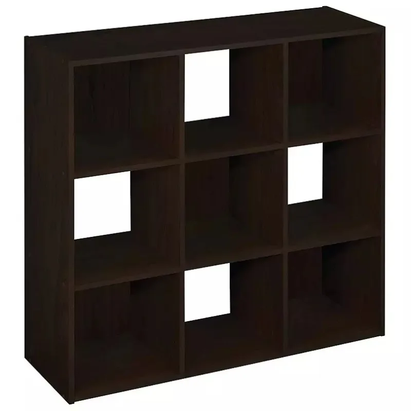 

ClosetMaid 9 Cube Wood Stackable Open Bookcase Display Shelf Organizer, Espresso