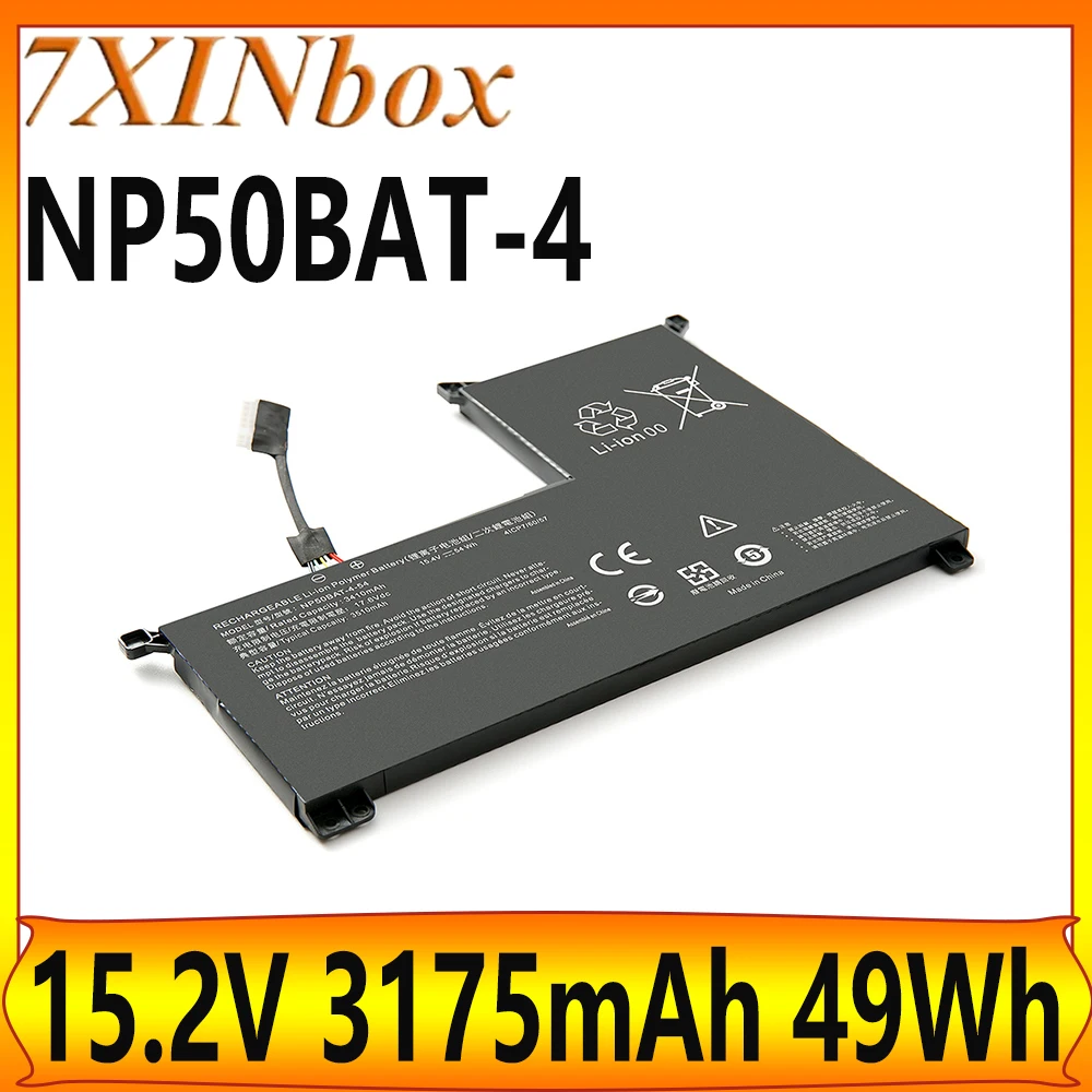 7XINbox NP50BAT-4 15,2 В 3175 мАч 49 Втч аккумулятор для Clevo NP50DE для Machenike F117-7 для Schenker XMG Focus 16